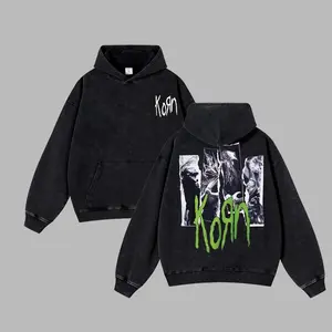Korn Band Freak on a Leash Washed Hoodie, Korn 2025 Tour Shirt, Classic 90s Nu-metal Hoodie, T-Shirt Alternative Metal Streetwear Essential for Rock Lovers 2