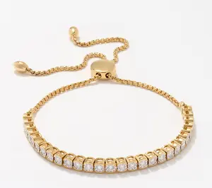 Fire Light Lab Grown Diamond 1 cttw Bolo Tennis Bracelet Sterling Silver