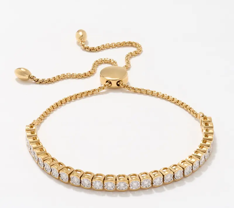 Fire Light Lab Grown Diamond 1 cttw Bolo Tennis Bracelet Sterling Silver