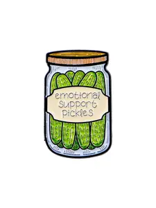 Cucumber & Quote Cartoon Pins and Brooches, Charms, Unique English Badge, Custom Personalized Clothing Accessories, Casual Style, All Seasons