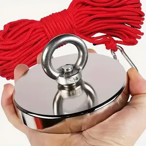 Fishing Magnet Kit, 176-700lbs Strong Rare Earth Fish Magnets, with 32.8ft Rope, Super Neodymium High Power Magnet