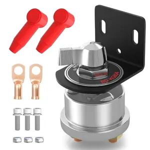 12v battery disconnect switch with side post mounting bracket 200a high current battery cut off switch heavy duty 48v master switch for car boat rv atv utv vehicles