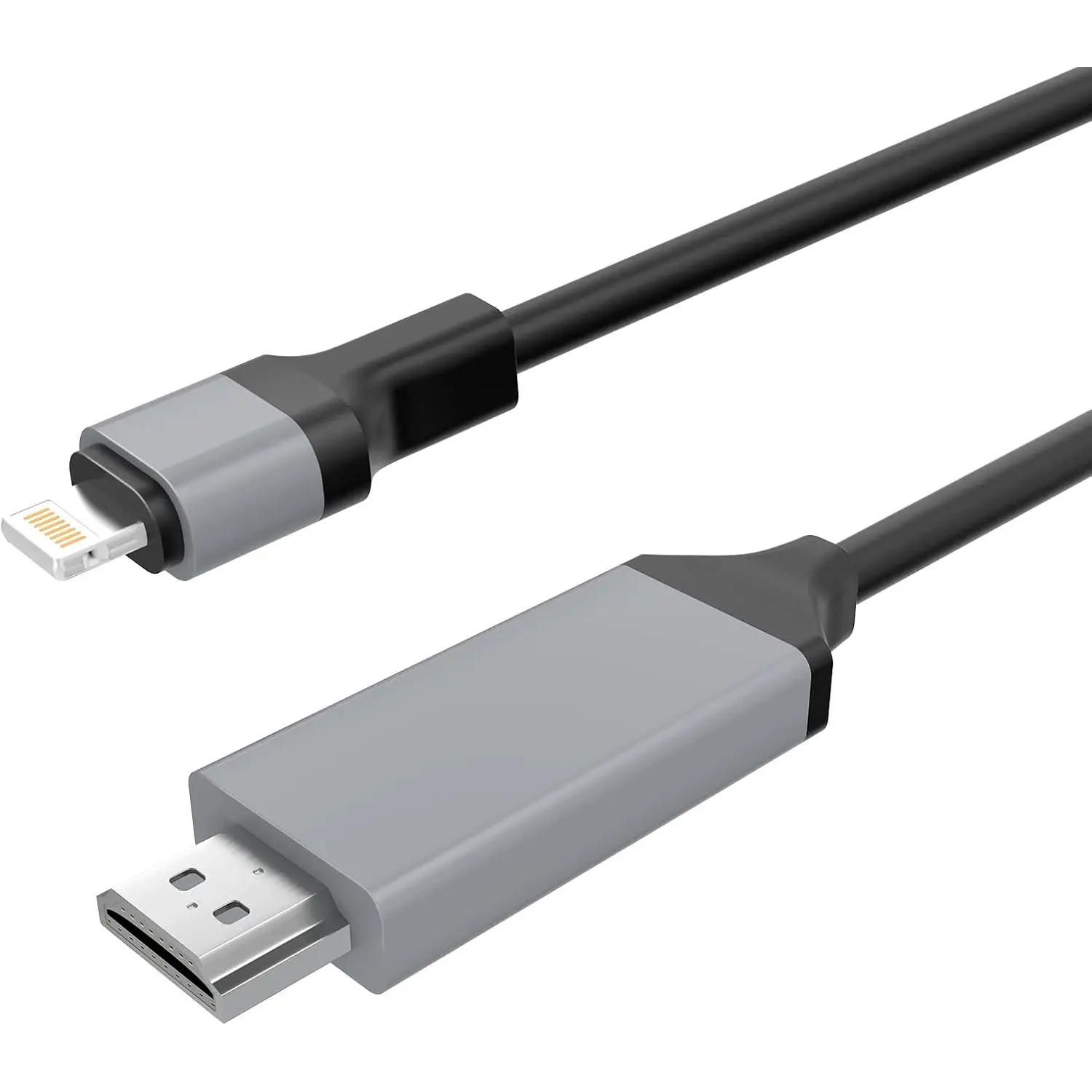 Lightning to HDMI,Lightning to HDMI Adapter Cable 2K Lightning to Digital AV Adapter Sync Screen Converter for iPhone iPad iPod on TV Monitor Projector-6.6ft,Plug and Play (Black)