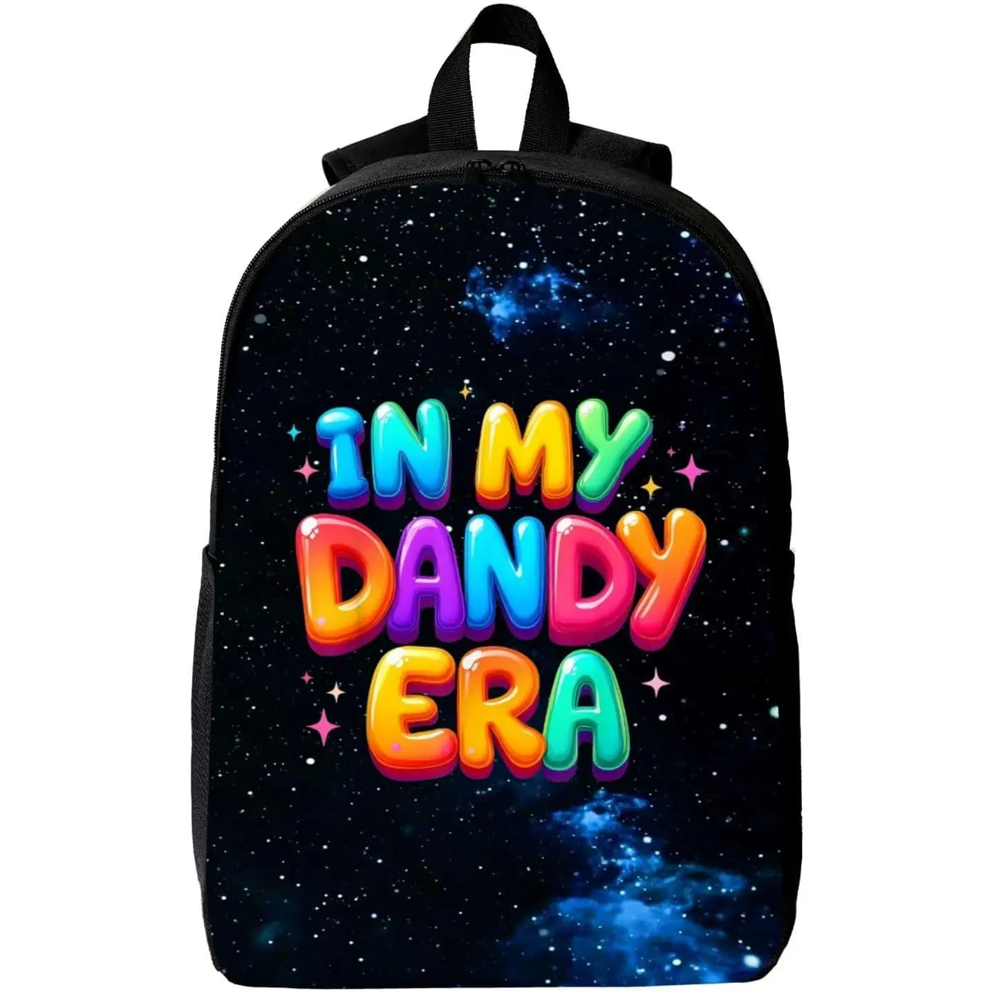 In My Dandy Funny Dandy's World Color bookbag Two-Way Zippers Breathable Shoulder StrapsBackpack with Side Pocket- Unisex