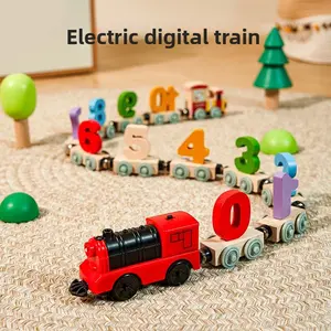 Magnetic Train & Wooden Number Blocks Educational Toy - Kids Learning Materials, Montessori Learning Materials, Preschool Math Counting Tool, Assembly Gift for Toddlers