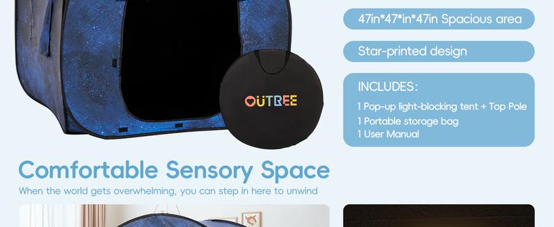 (Summer Turn-Up)OUTREE Sensory Tent 47 * 47 * 47 in, Sensory Tent for Kids with Autism, Pop-up Play Tent, Summer Turn Up & Father's Day Deal (Summer Turn-Up)OUTREE Sensory Tent 47 * 47 * 47 in, Sensory Tent for Kids with Autism, Pop-up Play Tent, Summer Turn Up & Father's Day Deal