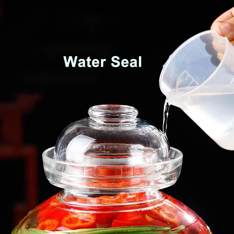 1.5L Glass Jar with Lid Fermentation Jar, Traditional Fermenting Kit Crock with Water Seal Airlock Lid, Pickle Jar for Pickles Kimchi, Sauerkraut,  Brewing Kombucha