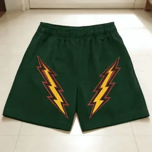 High Street Streetwear Casual Shorts Men Women Loose Fit Knit Basketball Trunks American Retro Printed Logo Summer Sports Pants