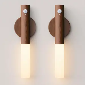 Motion Sensor Night Light Magnetic Wall Light Rechargeable Wall Sconce, Peel and Stick Sconce Lights for Bedside Stair Hallway