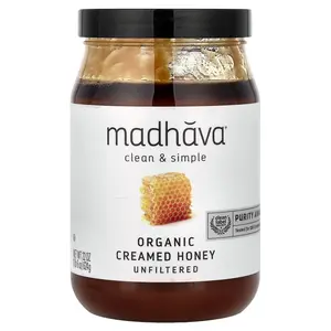 Madhava Organic Creamed Honey, Unfiltered, 22 oz (624 g)