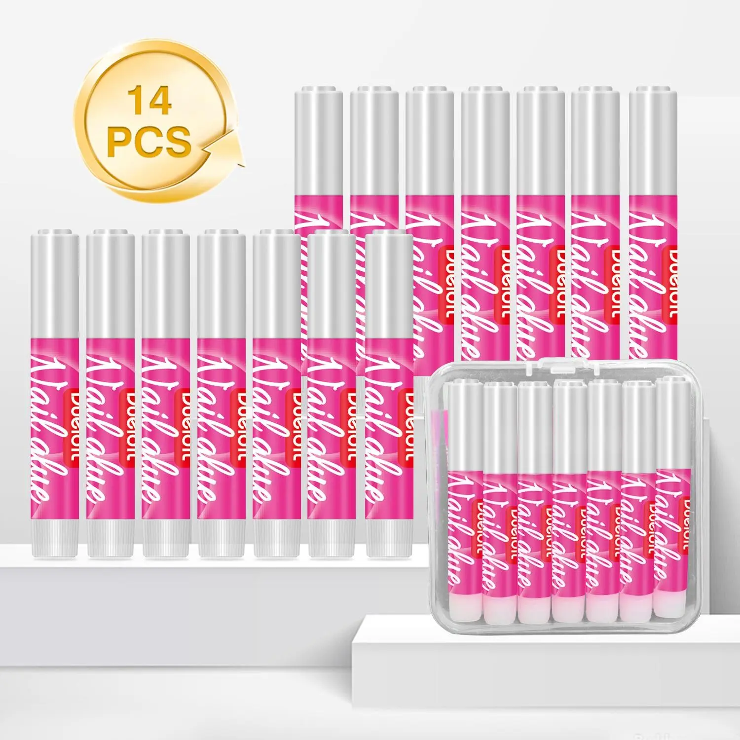 Nail Glue, 14pcs/28pcs Fast Drying Long Lasting Not Irritating Nail Glue Kit, Nail Art & Polish for Home & Salon Use, Nail Adhesive, Nail Art Supplies