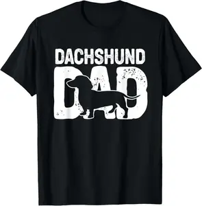 Casual Cotton shortsleeve tees Funny Dachshund Dad Dog Lover Doxie Father Wiener Dog Owner T-Shirt