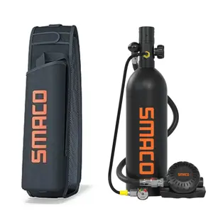 SMACO Scuba Tank Mini Scuba Tank S400pro 1L supports about 15 minutes of underwater breathing (no more than 33 feet)  Scuba Tank Diving pack