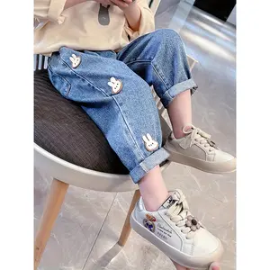 Cartoon Denim Pants for Baby Girls