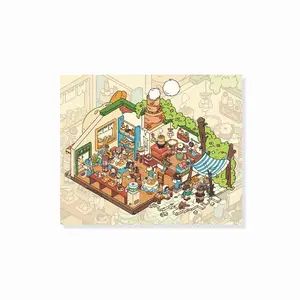 Black Bag 3.0 "Breakfast Shop" Miniature Diorama 3D Stickers, Street Style 3D Scene DIY Collage Creative Craft Decor