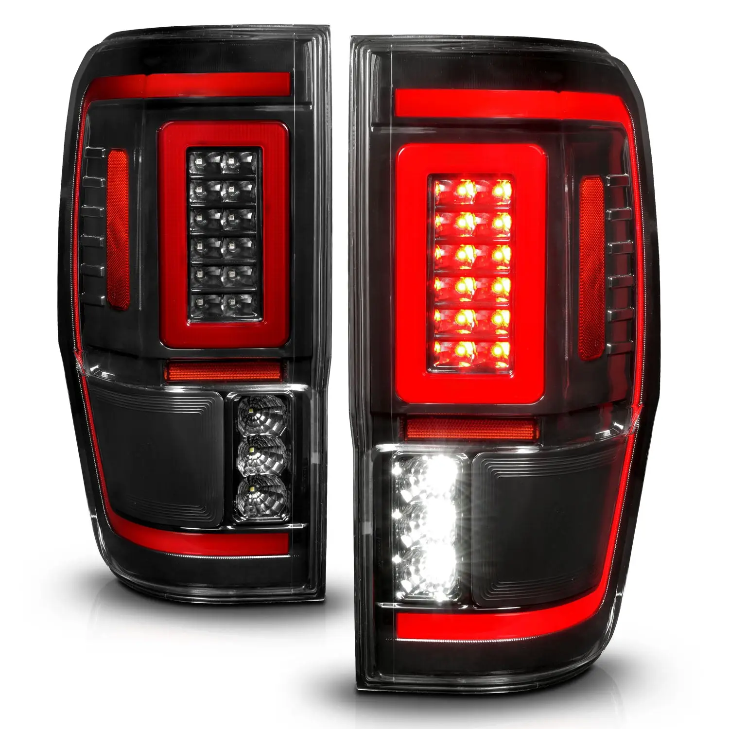 ANZO USA Full LED Tail Lights for Ford Ranger 19-23, Black Lens w/ Sequential Signal, Fits All Models, Led Light