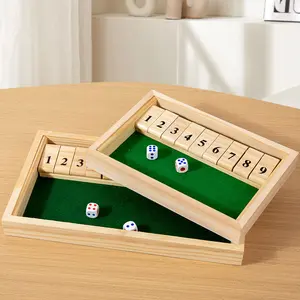 Hatwoo Wooden Shut the Box Math Board Game with Number Tiles for 1-2 Players, Ideal for Number Practice Addition Subtraction Skills Educational Family Strategy Game Night Gift