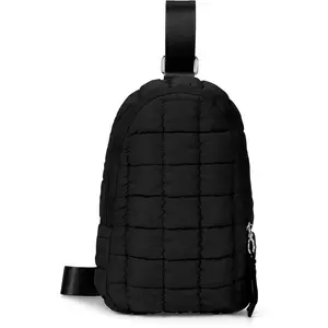 Puffer Quilted Sling Bag Crossbody Purse Women Puffer Fanny Pack Quilted Chest Bag Puffy Daypack Waist Bag Strap Nylon Cotton Padded Womenswear Fashion