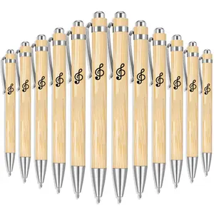 12pcs Music Note Bamboo Ballpoint Pens. Black Ink. Aesthetic Pens. Gifts for Music Teacher Student Class Gift Party Favor. Perfect Gifts for Music Lover. Back to School Gifts. Ballpoint Pen Set
