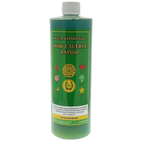 Doble Suerte Rapida - Agua Espirtual 16oz Bottle Healing Energy Cleansing Water Household Handheld Herbal Detox Tonic Herbal Glycerin Formula
