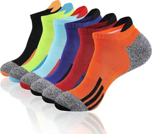 JOYNÉE Mens Ankle Low Cut Athletic Tab Socks for Men Sport Comfort Cushion Sock 6 Pack