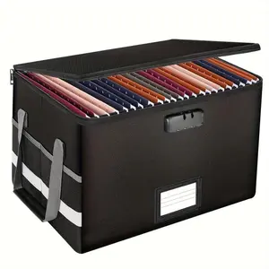Fireproof File Storage Box, File Organizer, Foldable File Storage Box, Suitable for Office and Home, Easy To Organize Various Documents