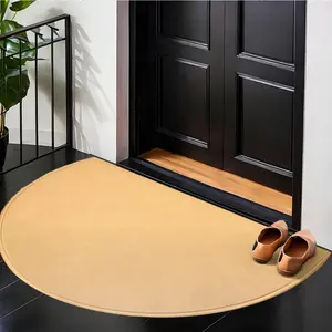 Versatile Light Half Round Door Mat, Non-Slip Non-Woven Fabric, Essential for Apartment Makeover and Home Decor