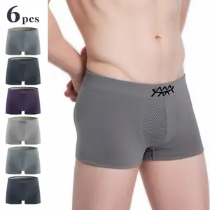 Boxer Brief Men - 6-Pack Solid Color Underwear, Ultra-Soft Stretch Fabric for All-Day Comfort & Daily Wear Beige Menswear Plain Seamless Garments