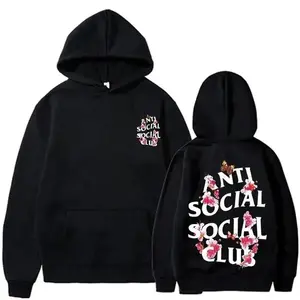Anti Social Club Hoodie, Retro Y2k, Long Sleeve Crewneck sweatshirt Shirt, Fitted, Casual, Unisex Cotton Hoodie, Menswear, Womenswear
