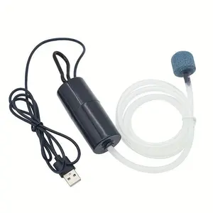 Portable USB Aquarium Air Pump - Silent Mini Oxygen Machine with Airstone, Energy Saving Fish Tank Aerator, 5V 1W, Available in Black/White/Green/Pink, Fish Tank Air Pump