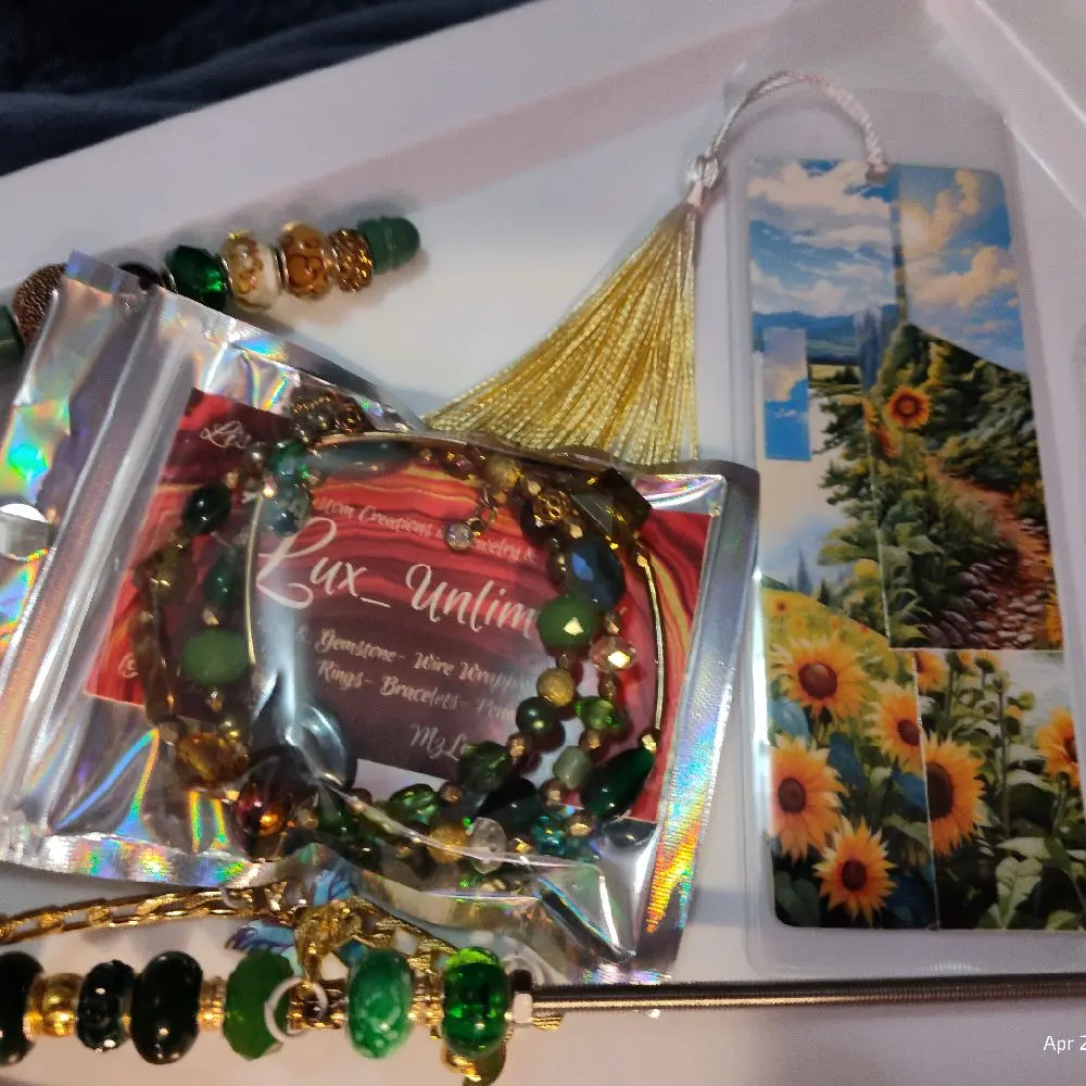 Mystery Gift Package - Includes Jewelry, Garden Items, Fairy Items, Keychain, Bookmark & Mug