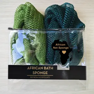 2 PCS Authentic African Exfoliating Net Bath Sponge