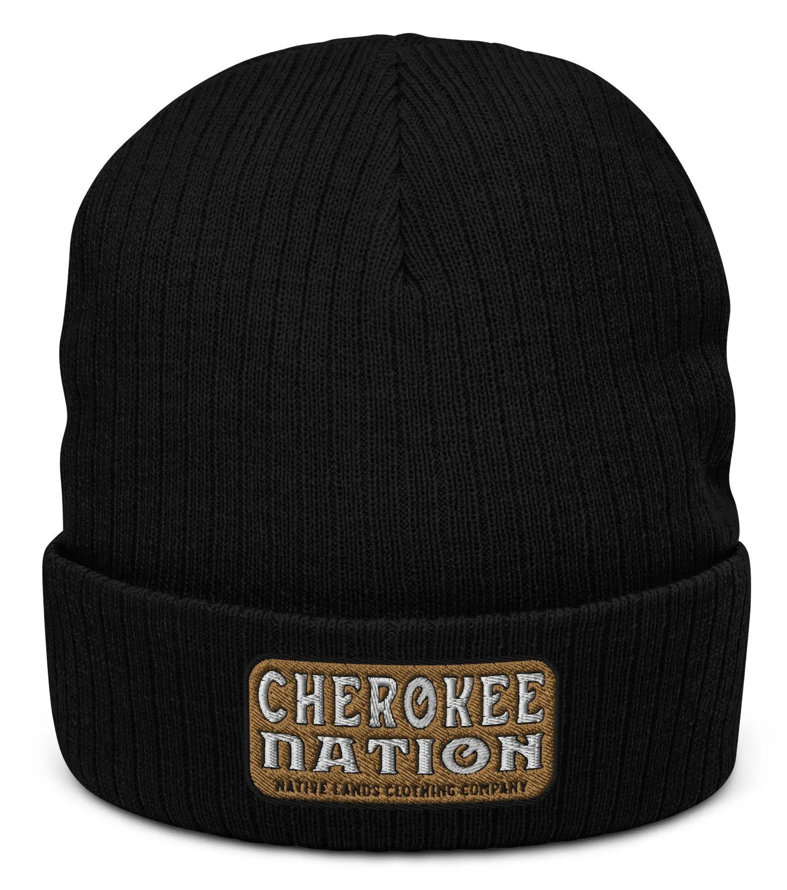Cherokee Nation Ribbed Knit Embroidered Beanie - Honoring First Nations, Inuit, Native American Indigenous Cultures