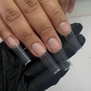 Lé Monés XL Square Nail Tips - No-Curve Nail Looks, Includes Box of 500 Tips