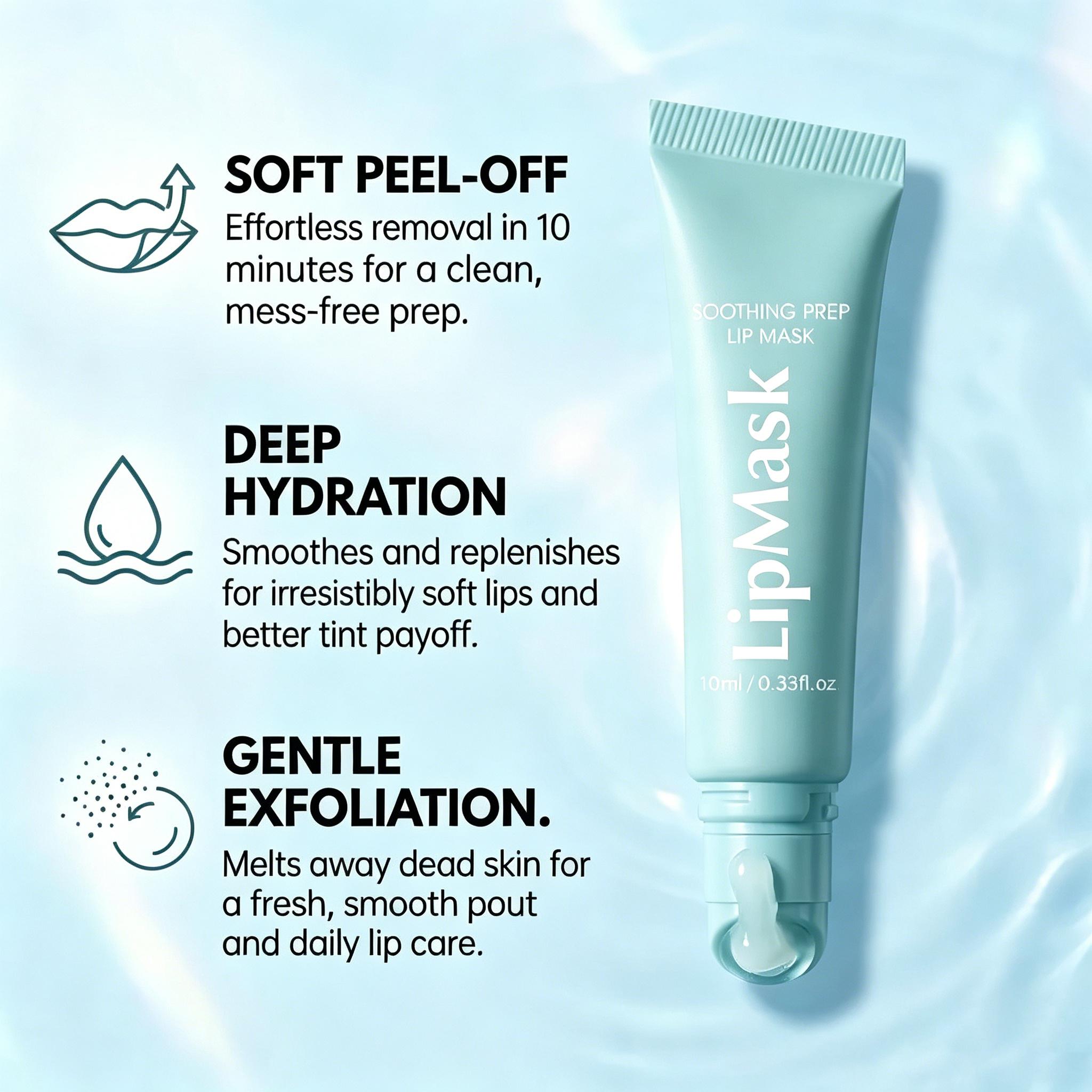 Calming Lip Care Mask, Soothing Care, Cool Peeling Lip Mask, Smooth Base Makeup, Hydrating Feel, Lip Balm, Single Item, No Flammable Aerosols, Lip Treatments