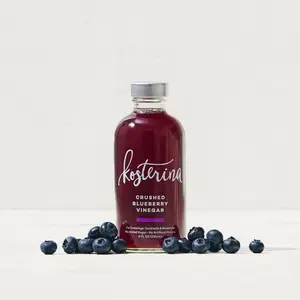 Kosterina Crushed Blueberry Vinegar - 8oz Glass Bottle, Simple & Clean Ingredients, Sweet & Tangy Flavor