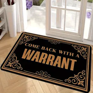 1pc Interesting Welcome Doormat, Non-Slip Doormat to Come Back with a Search Warrant, Soft Flannel Doormat, Suitable for Living Room, Bedroom, Kitchen And Holiday Home Decoration, a Lucky Doormat As a Home Decoration Gift