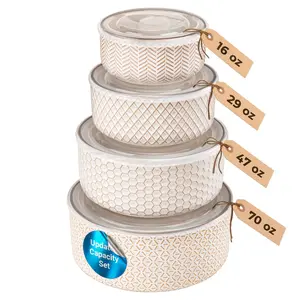 Nesting Bowls with Lids, Set of 4, Narbonne Collection