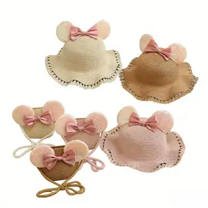 Disney Mickey Mouse Straw Hat & Shoulder Bag Set Lightweight Comfortable Mickey Design for Fans Perfect for Parties Theme Parks or Everyday Use Fun Touch