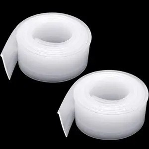 2 Roll Shower Door Bottom Seals,Clear Shower Sweep Door Seal  Replacement  for Bathroom Kitchen, 74 Inches in Total