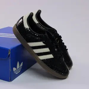 Adidas Samba OG Patent Snakeskin Black White Women's Sneaker - Authentic Brand New Shoes IH9015