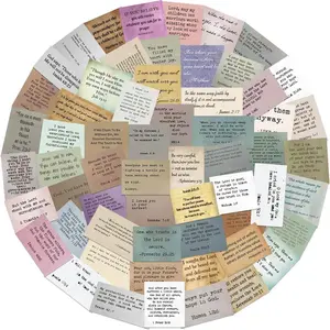 Vintage Bible Verse Sticker, 50/1000pcs/set Waterproof Self Adhesive Decor Paper, Decor Sticker for Gift Greeting Card Water Bottle Laptop Phone, Ornaments, Sticker Packs