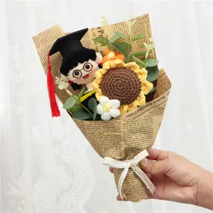 Doctor Hat Knitted Bouquet, Creative Adult Gift, Birthday Doll Flower Arrangement, Graduation Teacher Festival Present