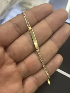 14K Gold Kids ID Bracelet Two Tone - Customized Jewelry Name Engraved - 6" Inches Id Bracelets for Kids - Gifts for Everyday Wear