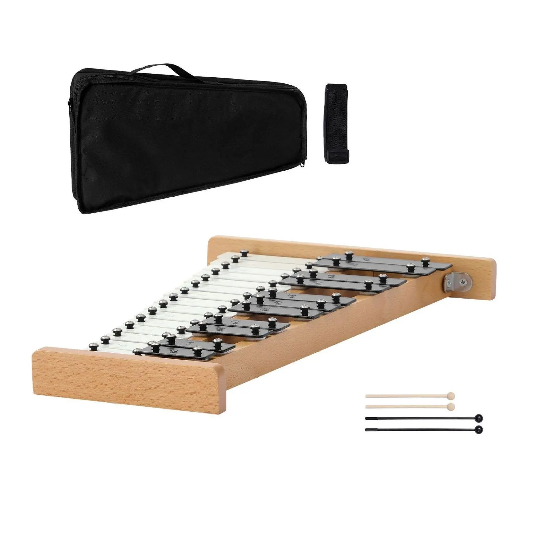 Glockenspiel Xylophone 27 Notes - Percussion Instrument with Metal Keys & 4 Mallets - Beginner Musical Instrument for Kids & Adults - Music Teaching, G2-A5 Range Default