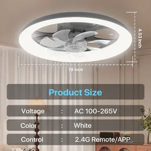 GALENTAL Dimmable Modern LED Fan Light,Ceiling Fan With Light Remote, 3 LED Color Temperature, 6 Speed Noiseless AC Motor, Timer Setting,Adjustable Brightness,White Fandelier Ceiling Fans for Bedroom,Dining room, Living room, Study, Jumpstart newyear