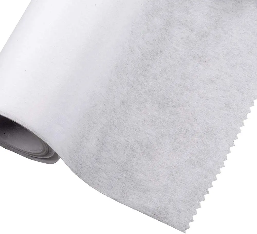 Mediumweight Iron-On Fusible Interfacing - Non-Woven Fabric Stabilizer, Approx. 79 Inches x 29.5 Inches, White