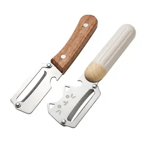 2-in-1 Multi-Purpose Vegetable Peeler with Bottle Opener | Stainless Steel Blade & Wooden Handle | Kitchen Peeling Tool for Potato, Carrot, Fruit, Sugarcane, Pineapple & All Veggies