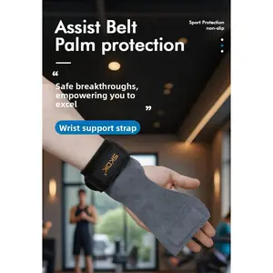 Cowhide power belt deadlift pull-up palm guard fitness horizontal bar anti-skid equipment sports wrist guard men