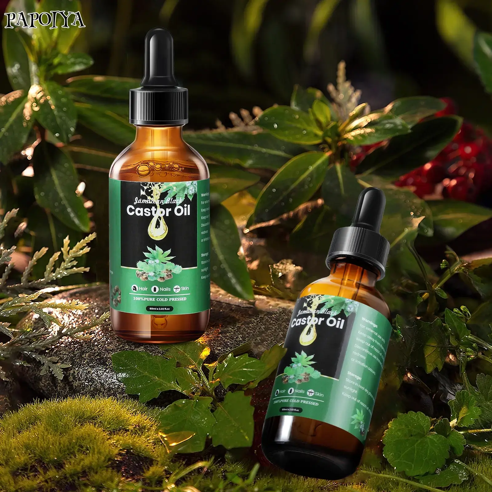 Organic Jamaican Black Castor Oil, 100% Pure Cold-Pressed & Unrefined, Natural Moisturizing Oil for Dry Skin, Haircare & Massage (4.02 fl oz), Body Care, Moisturizing Body Oil